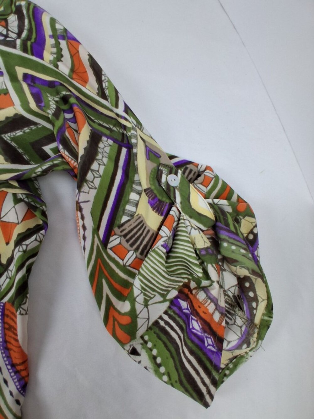 Chico's Geometric Print Womens Size L Tunic Top 3/4 Sleeves & Rounded Hemline - Picture 6 of 12